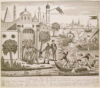 Napoleon I Landing in Alexandria, 2nd July 1798 by French School
